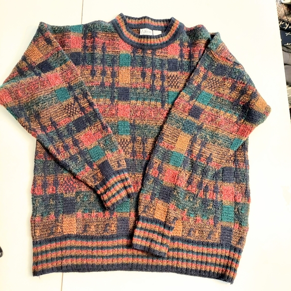 Vtg Maglificio Colorweave Sweater Mens M Wool Mohair Italy Pullover - Picture 3 of 10